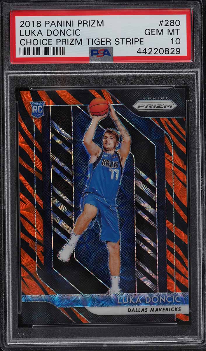 2018 Panini Prizm Choice Tiger Stripe Luka Doncic ROOKIE #280 PSA 10 GEM MINT