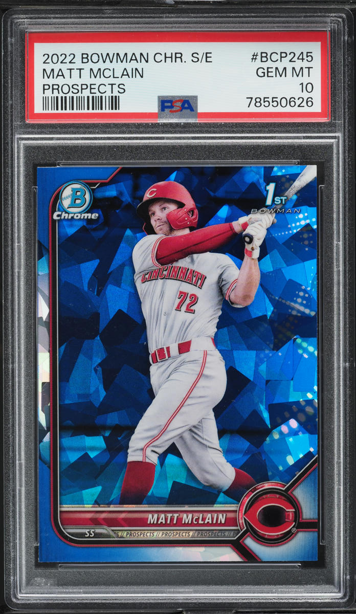 2022 Bowman Chrome Sapphire Edition Matt McLain PROSPECT #BCP245 PSA 10 GEM MINT