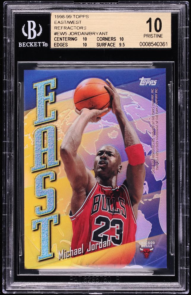 1998 Topps East West Refractor Michael Jordan Kobe Bryant #EW5 BGS 10 PRISTINE