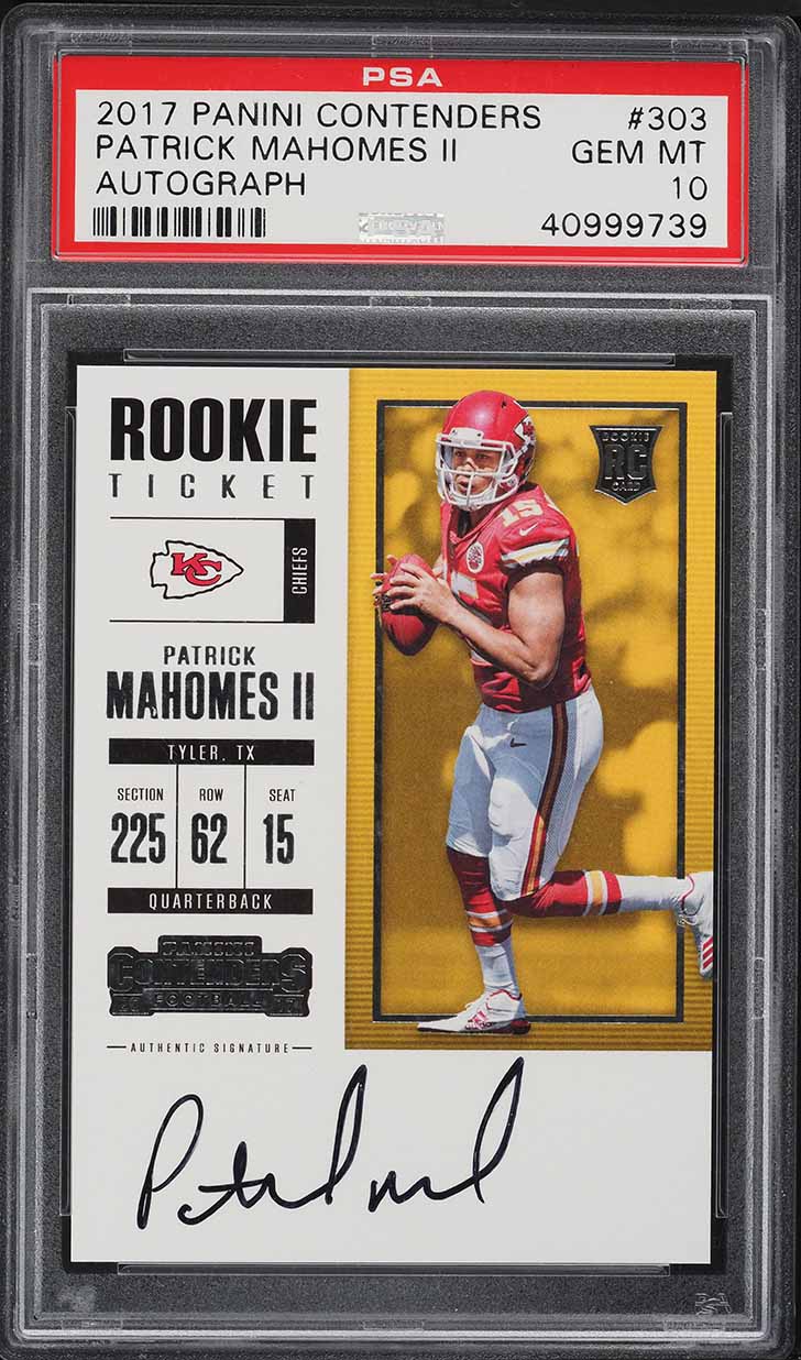 2017 Panini Contenders Patrick Mahomes II ROOKIE AUTO #303 PSA 10 GEM MINT