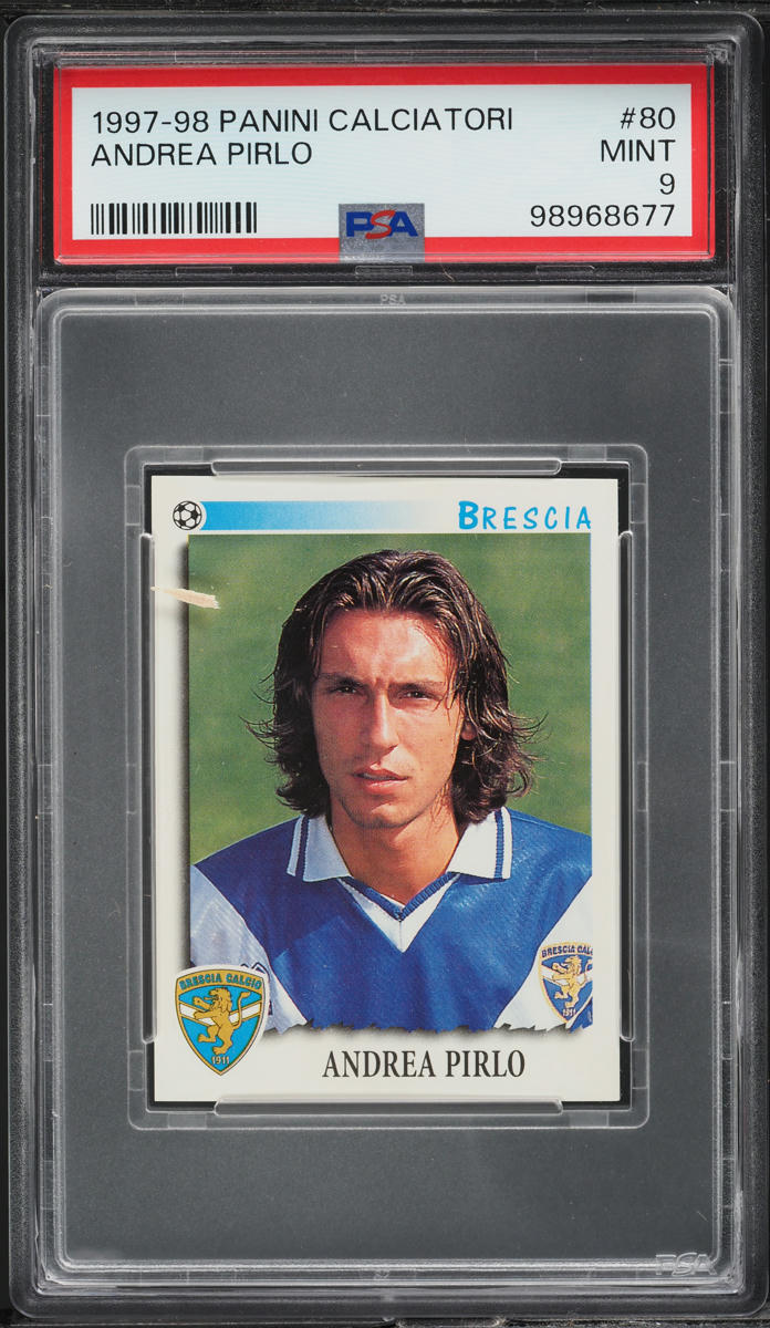 1997 Panini Calciatori Stickers Andrea Pirlo ROOKIE #80 PSA 9 MINT