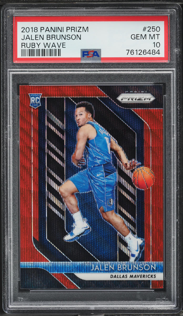2018 Panini Prizm Ruby Wave Jalen Brunson ROOKIE #250 PSA 10 GEM MINT