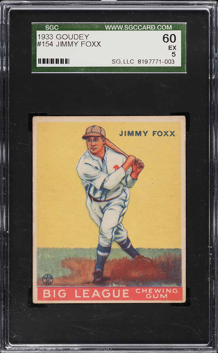 1933 Goudey Jimmy Foxx #154 SGC 5 EX