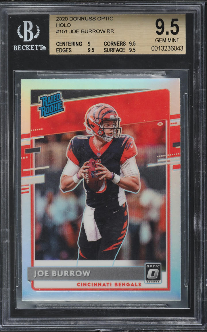 2020 Donruss Optic Holo Joe Burrow ROOKIE #151 BGS 9.5 GEM MINT