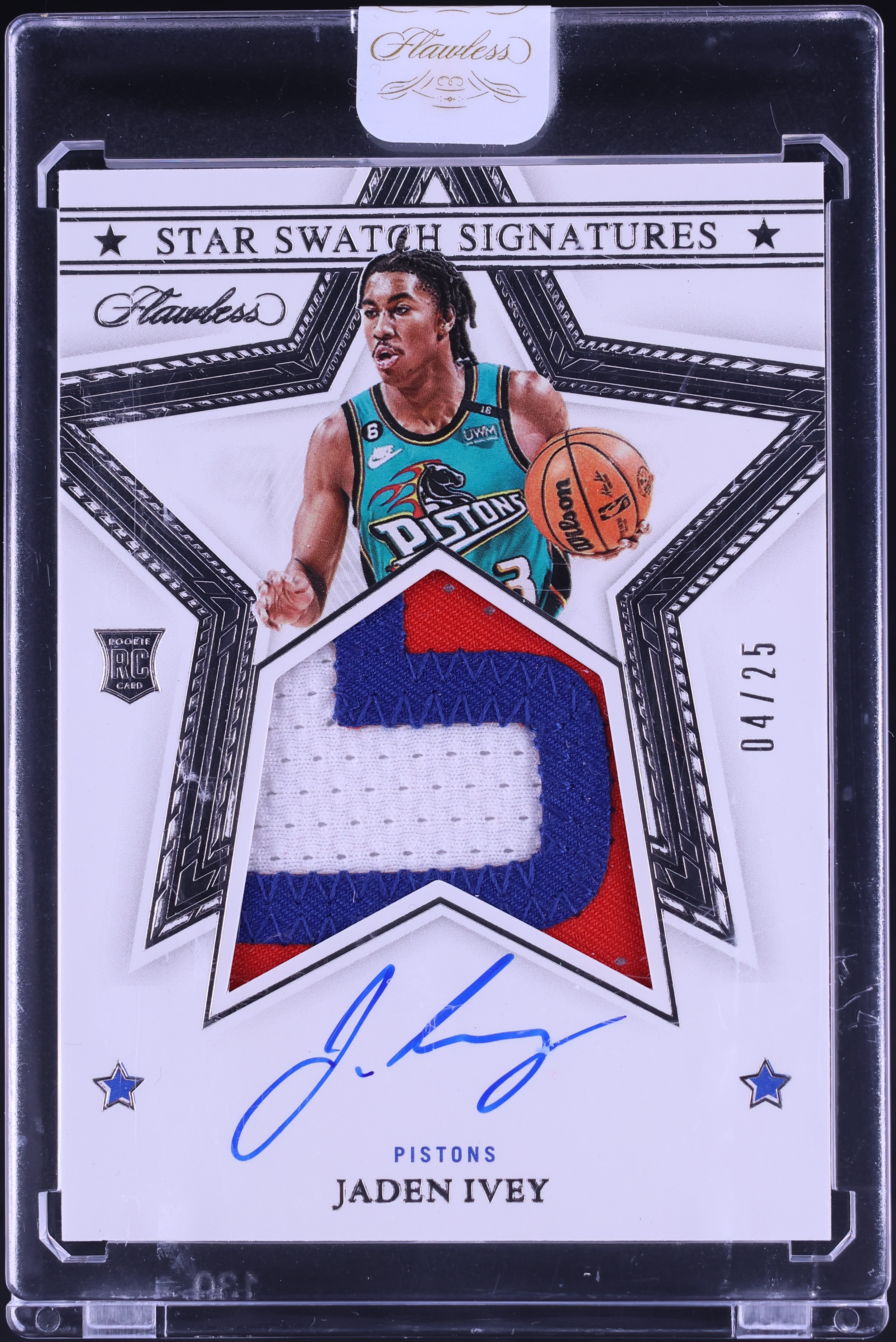 2022 Panini Flawless Star Swatch Jaden Ivey ROOKIE PATCH AUTO /25 #SSS-JIV