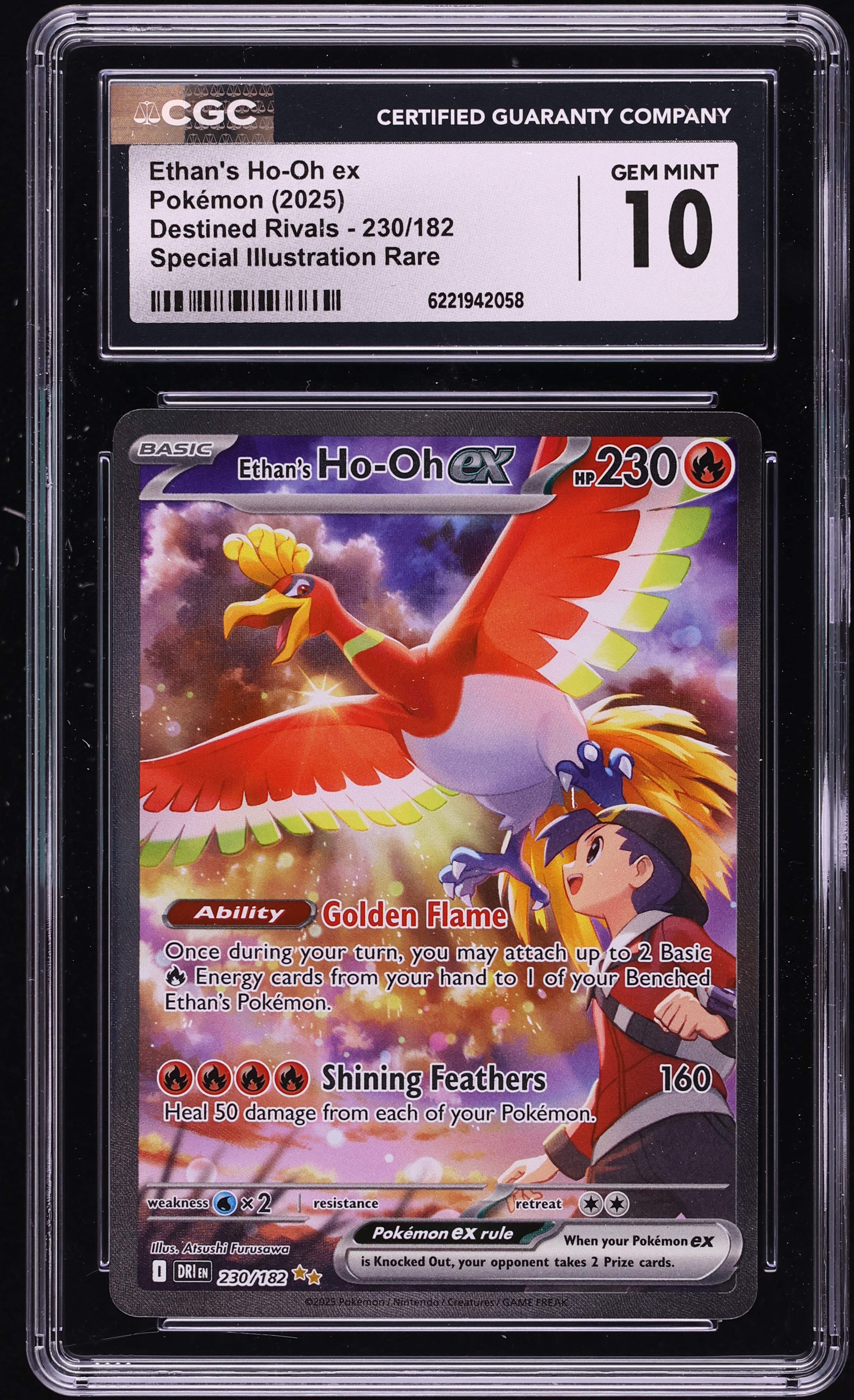 2025 Pokemon Scarlet & Violet Destined Rivals SIR Ethan's Ho-Oh Ex #230 CGC 10 GEM MINT