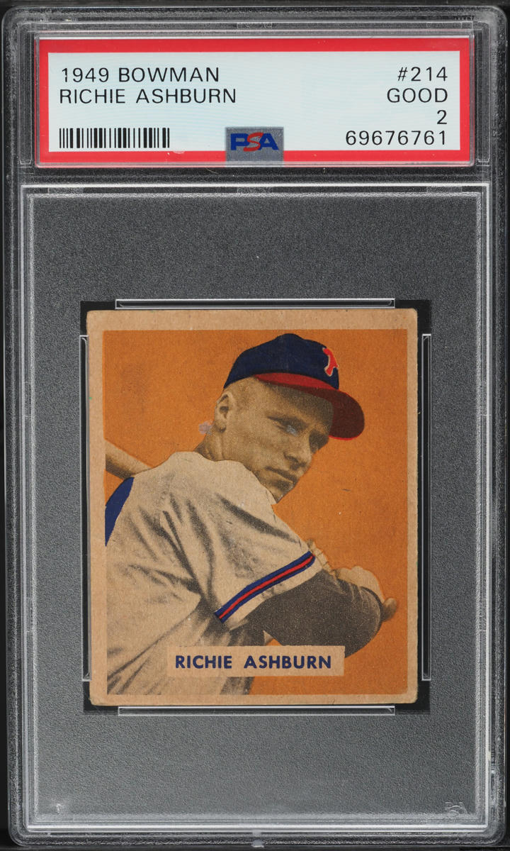1949 Bowman Richie Ashburn ROOKIE #214 PSA 2 GD