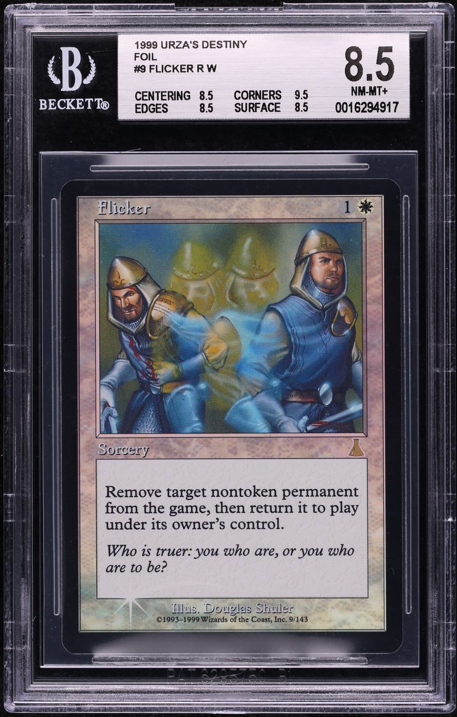 1999 Magic The Gathering MTG Urza's Destiny Foil Flicker BGS 8.5 NM-MT+