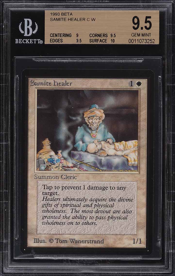 1993 Magic The Gathering MTG Beta Samite Healer C W BGS 9.5 GEM MINT