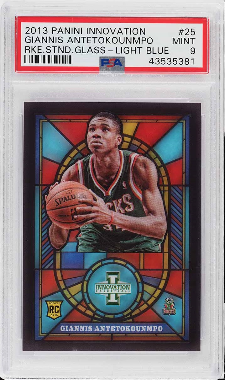 2013 Innovation Stained Glass Light Blue Giannis Antetokounmpo ROOKIE #25 PSA 9