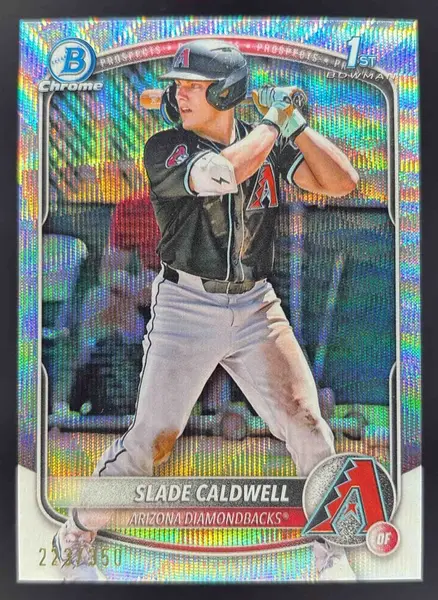 2025 Bowman Chrome Prospects Wave Refractor #BCP-21 Slade Caldwell RC /350
