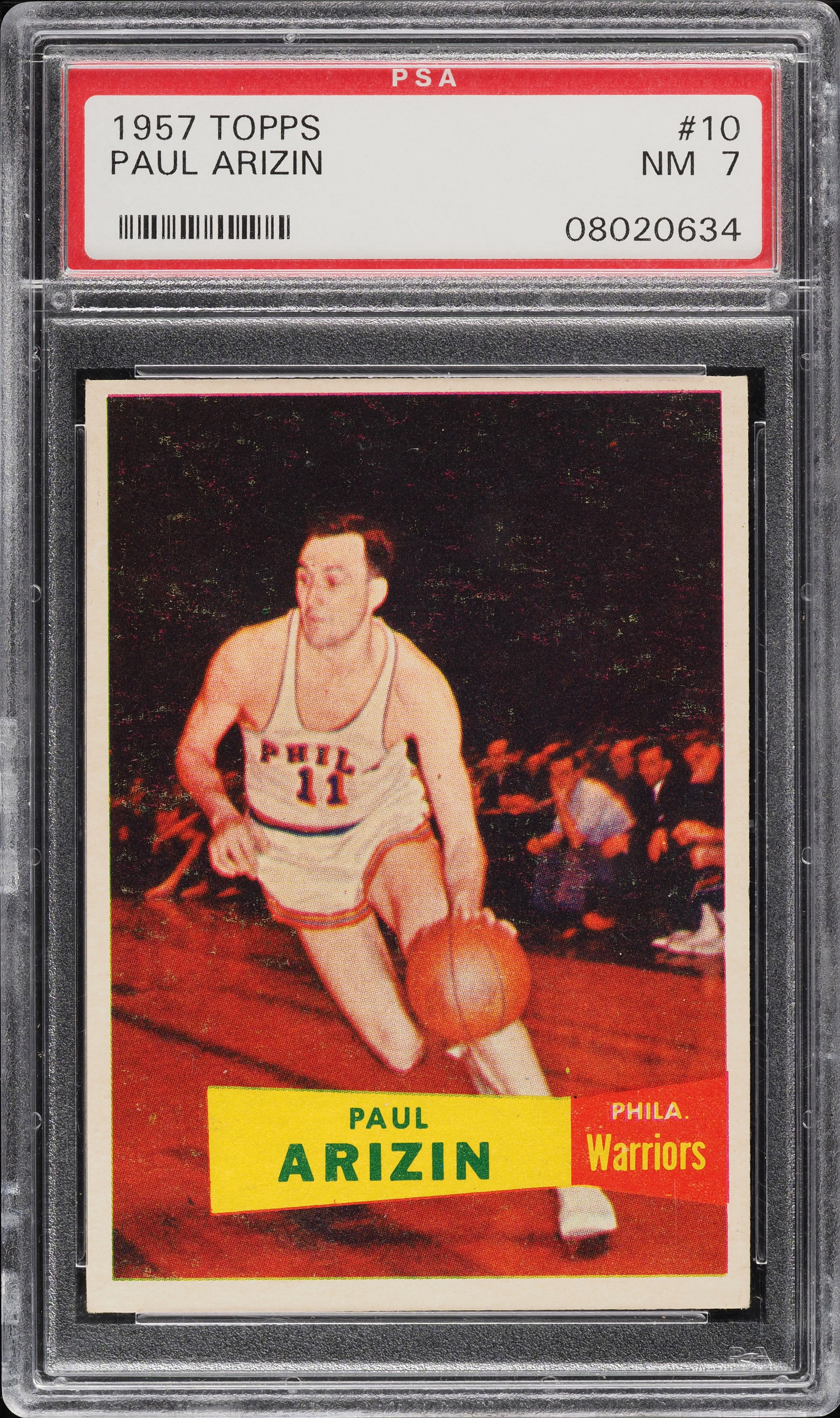 1957 Topps Basketball Paul Arizin ROOKIE #10 PSA 7 NRMT