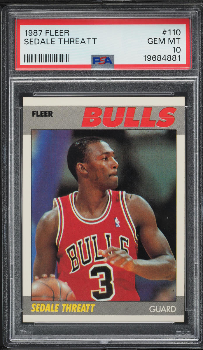 1987 Fleer Basketball Sedale Threatt #110 PSA 10 GEM MINT