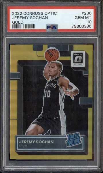 2022 Donruss Optic Gold #236 Jeremy Sochan RC /10 PSA 10