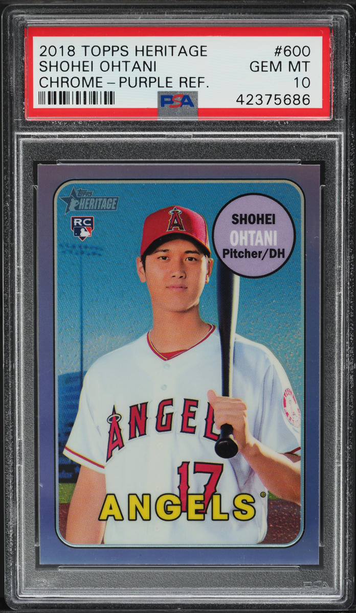 2018 Topps Heritage Chrome Purple Refractor Shohei Ohtani ROOKIE PSA 10 GEM MINT