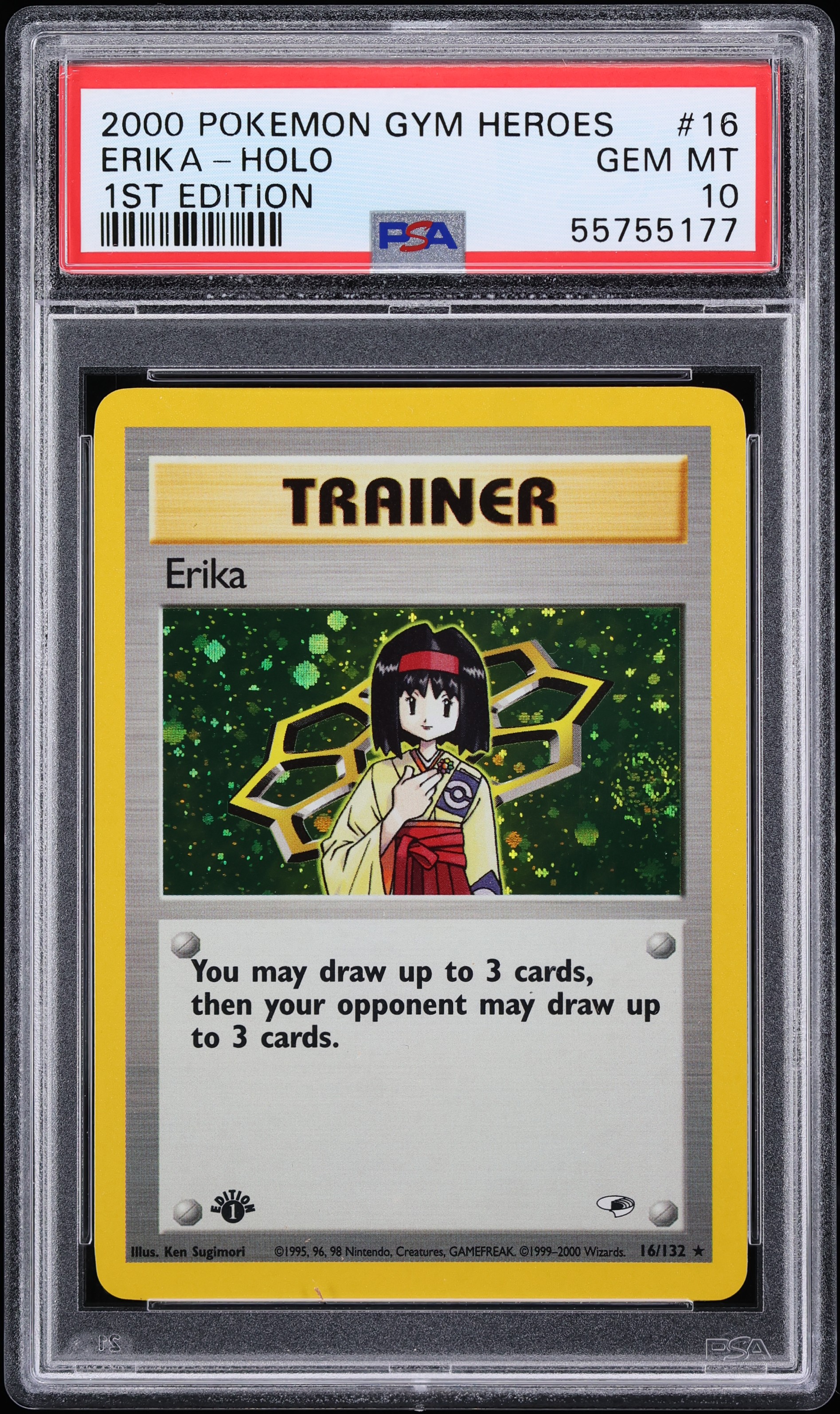2000 Pokemon Gym Heroes 1st Edition Holo Erika #16 PSA 10 GEM MINT
