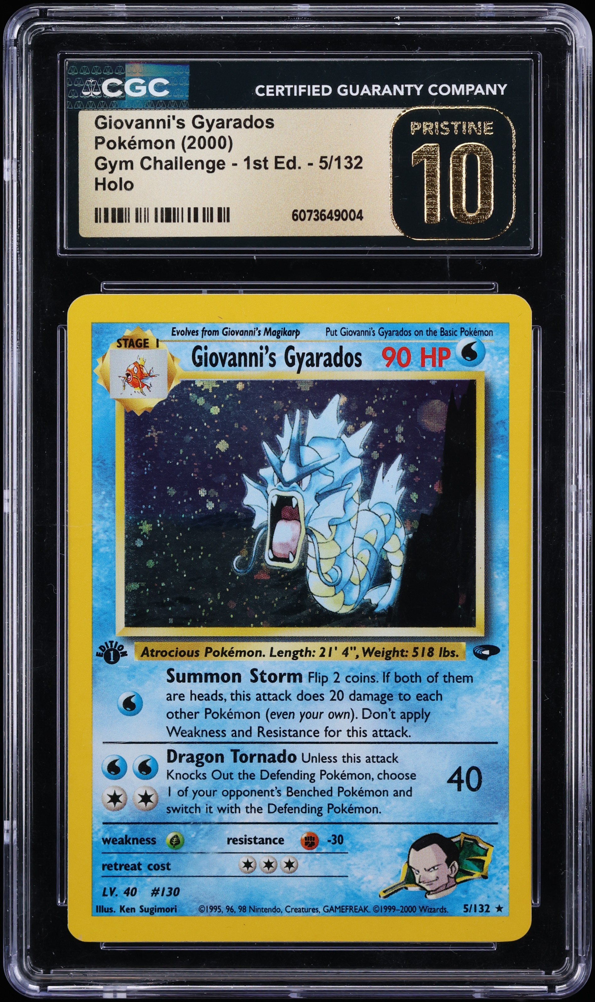 2000 Pokemon Gym Challenge 1st Edition Holo Giovanni's Gyarados #5 CGC 10 PRISTINE