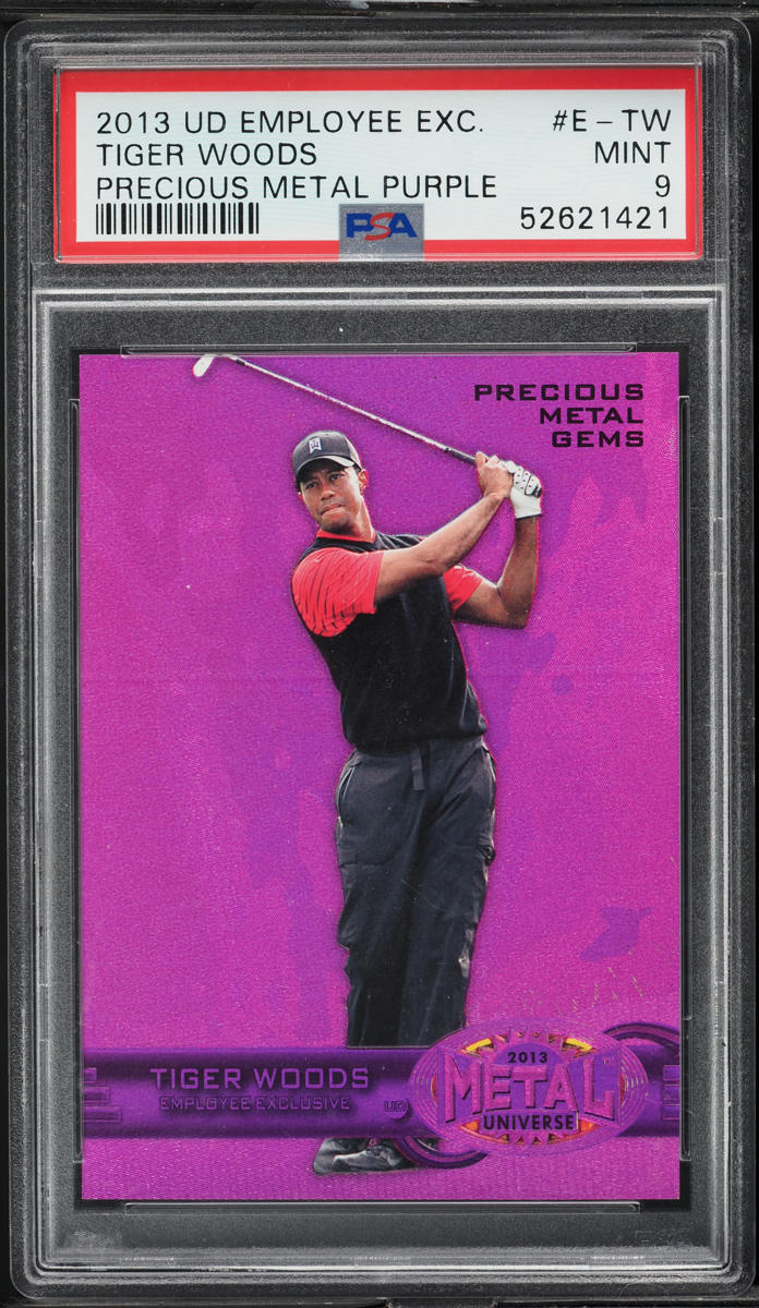 2013 UD Employee Precious Metal Gems PMG Purple Tiger Woods /125 PSA 9 MINT