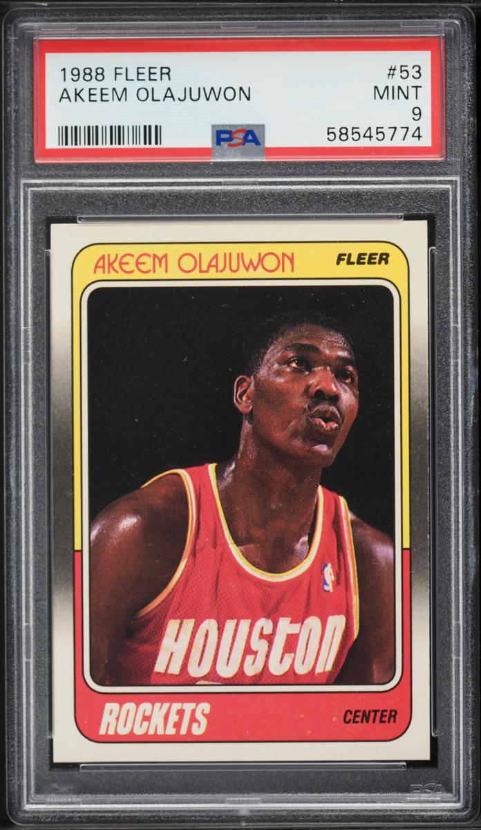 1988 Fleer Basketball Hakeem Olajuwon #53 PSA 9 MINT
