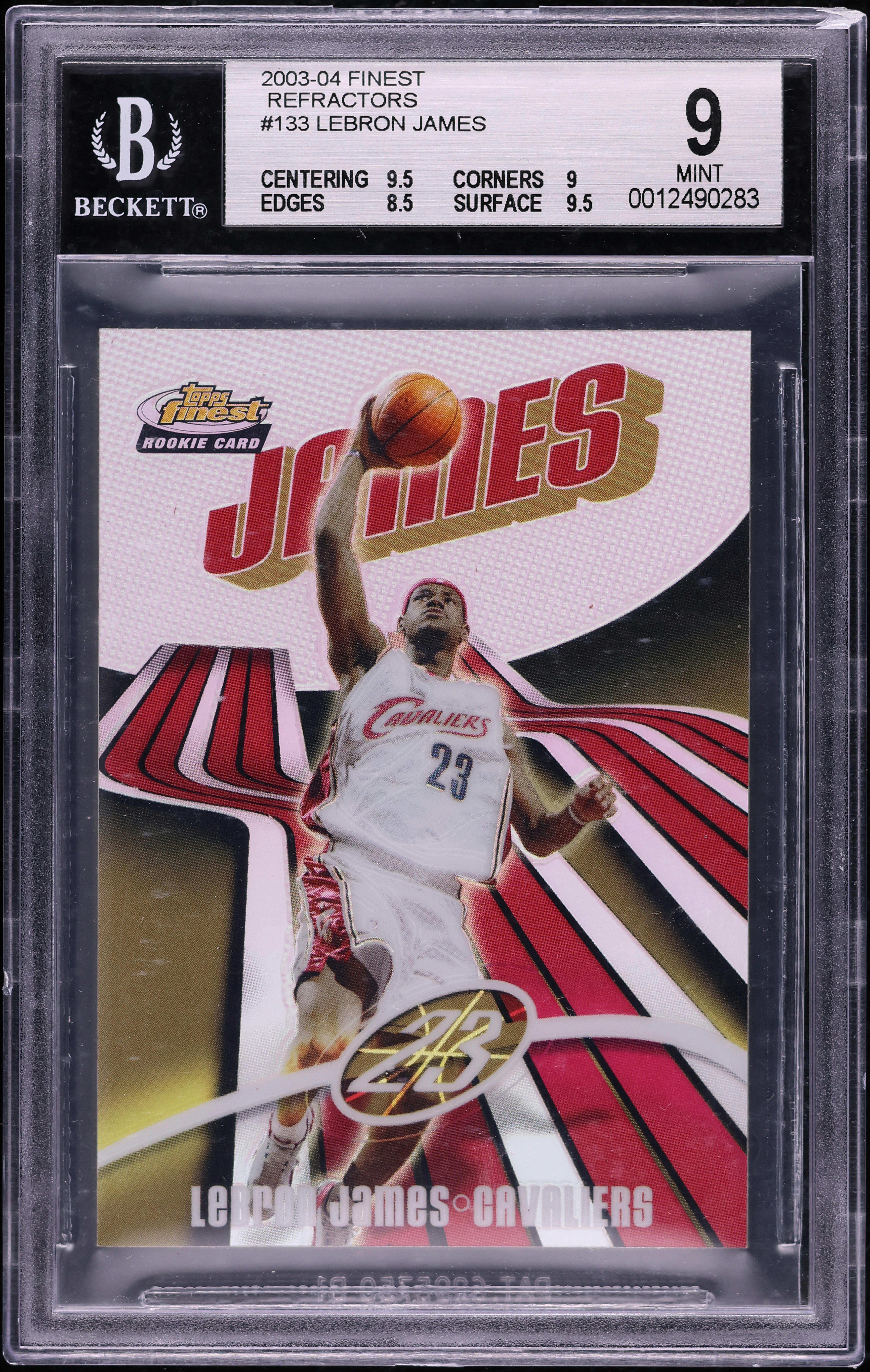 2003 Finest Refractor LeBron James ROOKIE /250 #133 BGS 9 MINT