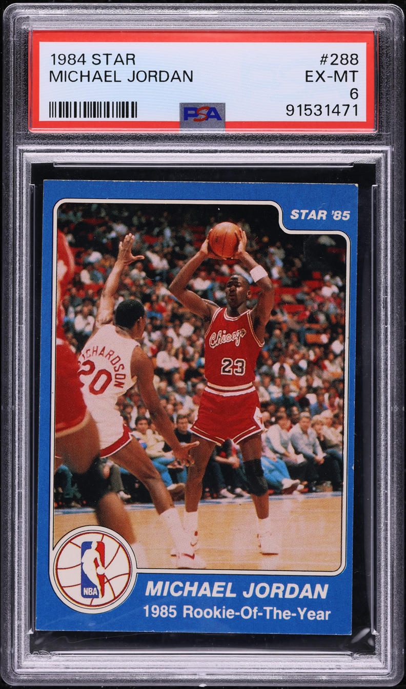 1984-85 Star Basketball Michael Jordan ROOKIE #288 PSA 6 EXMT