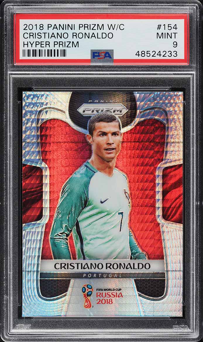2018 Panini Prizm World Cup Hyper Cristiano Ronaldo #154 PSA 9 MINT