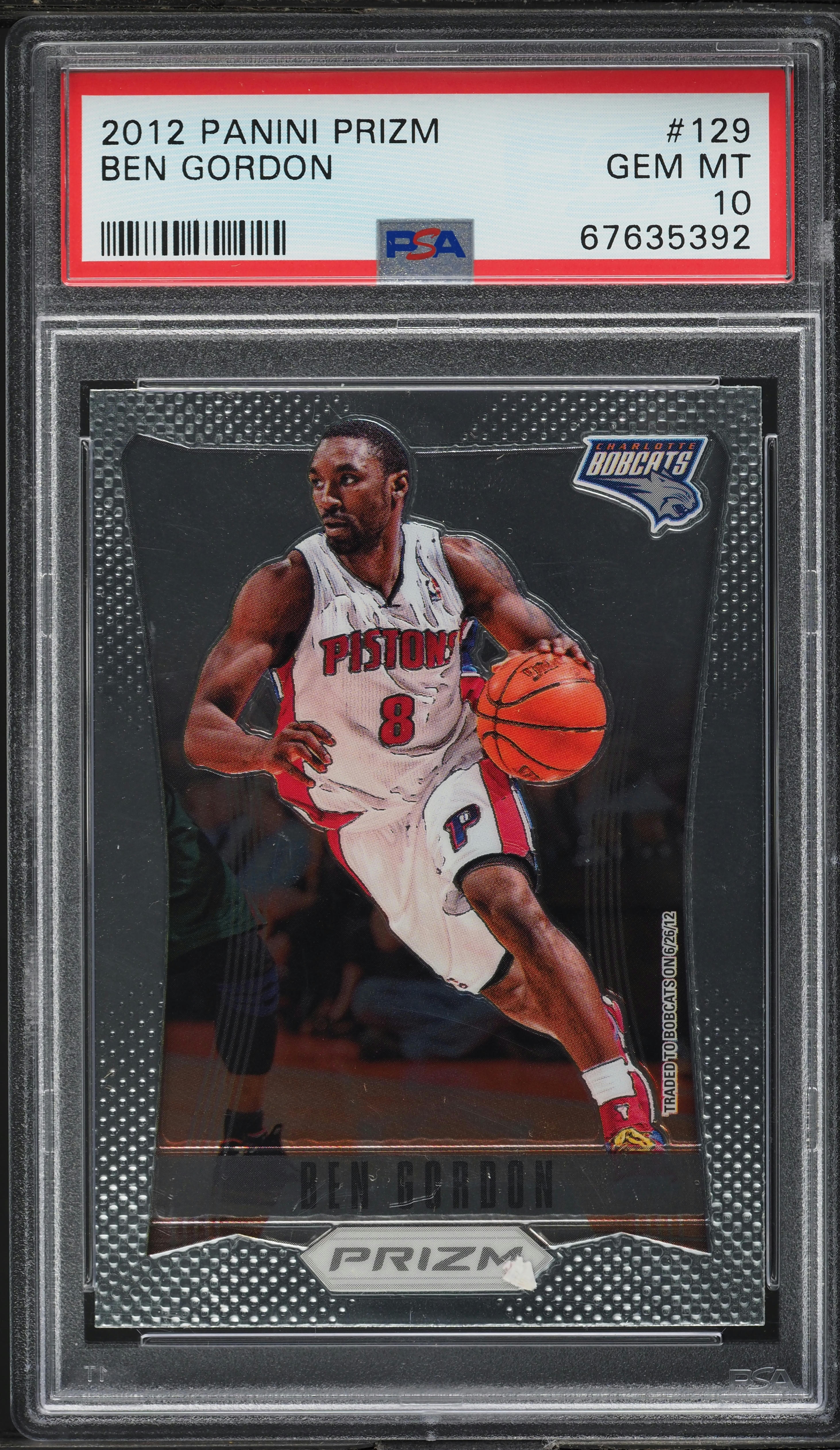 2012 Panini Prizm Ben Gordon #129 PSA 10 GEM MINT