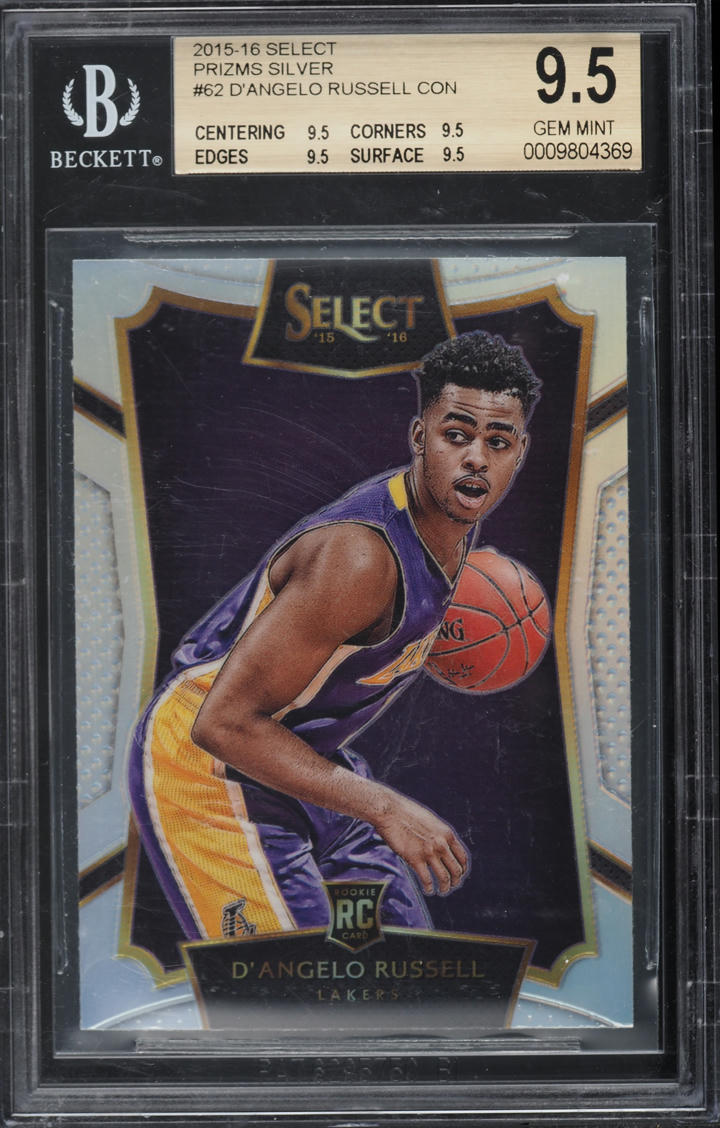 2015 Select Silver Prizm D'Angelo Russell ROOKIE #62 BGS 9.5 GEM MINT