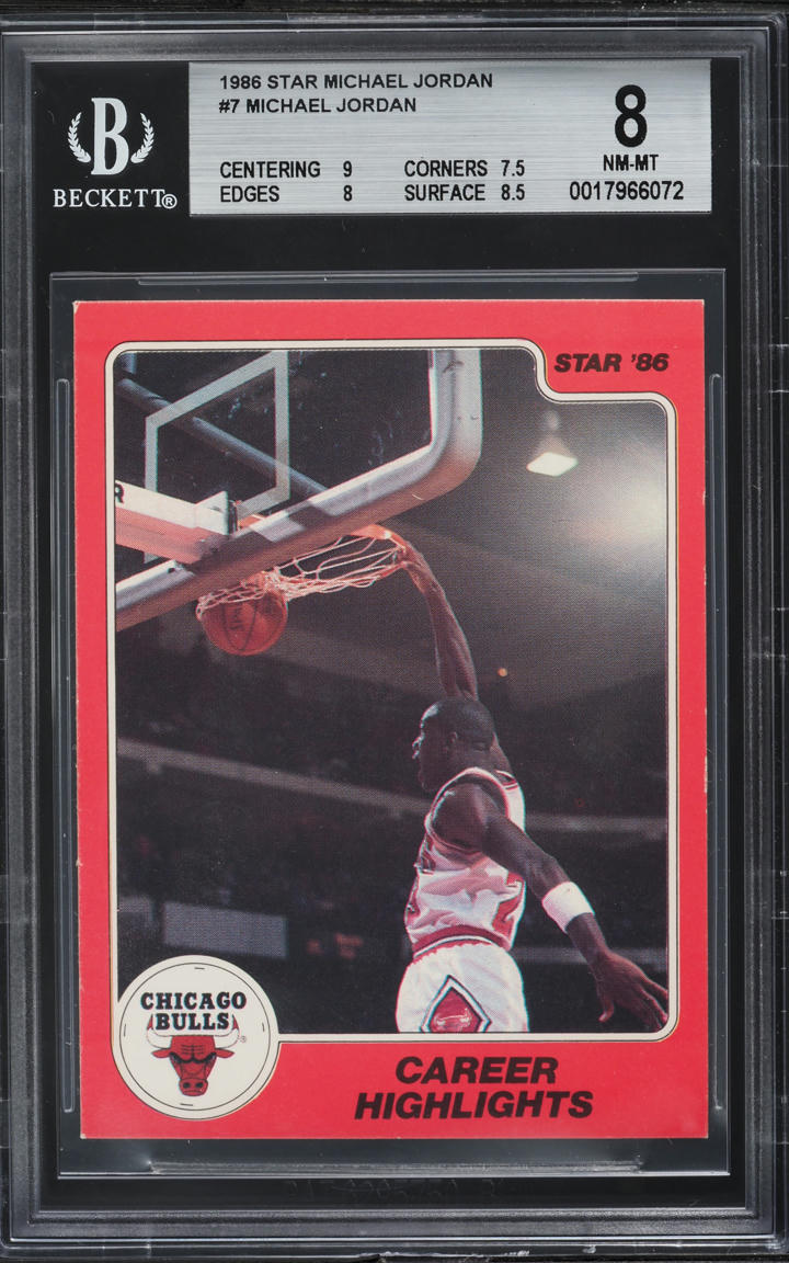 1986 Star Career Highlights Michael Jordan ROOKIE #7 BGS 8 NM-MT