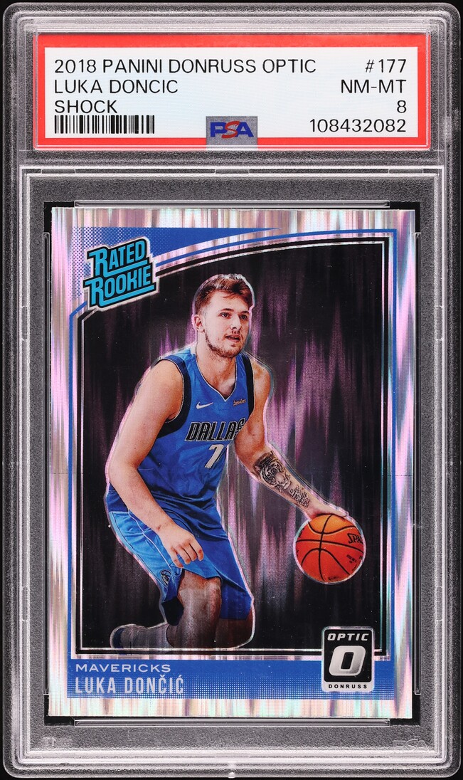 2018 Donruss Optic Shock Luka Doncic ROOKIE #177 PSA 8 NM-MT