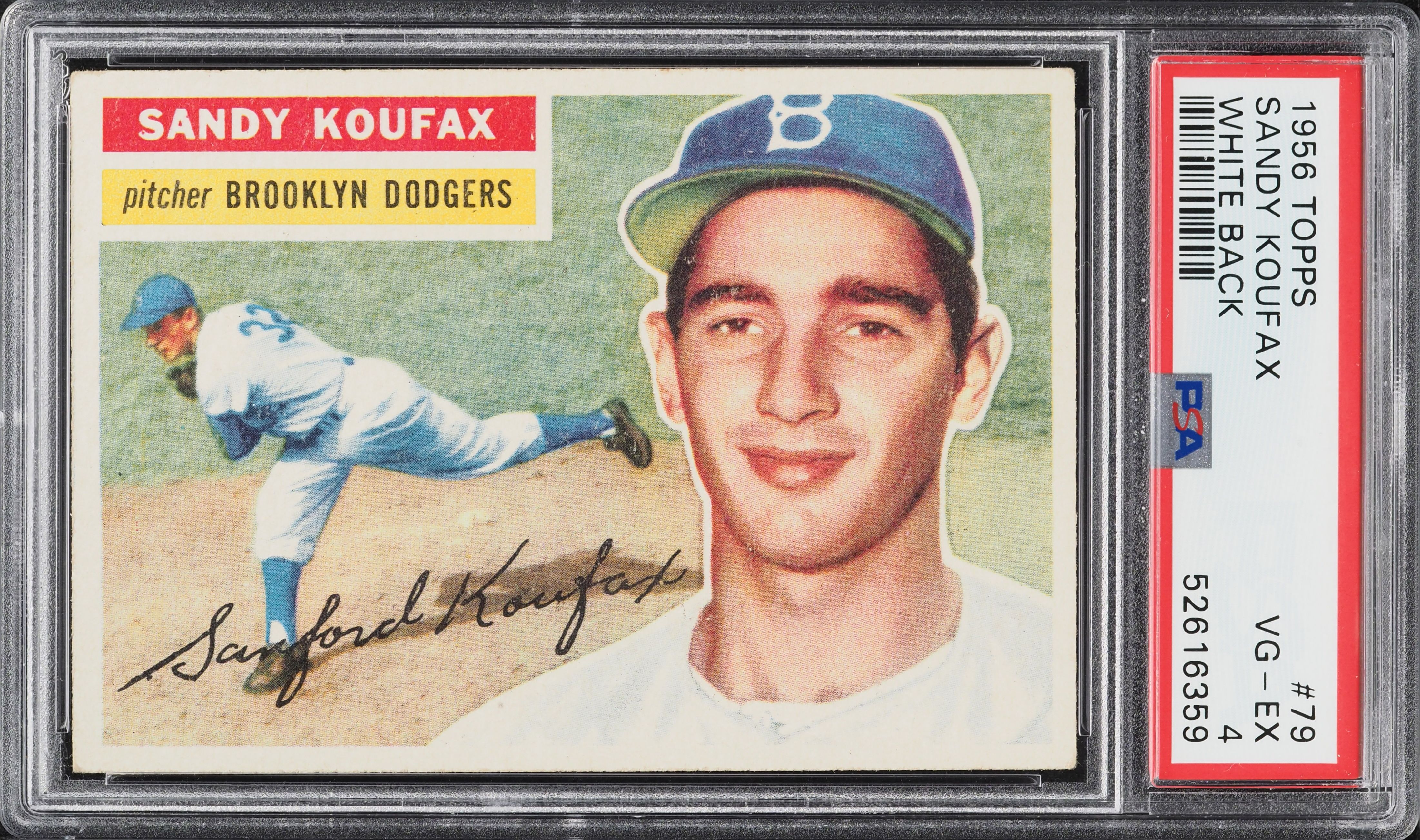 1956 Topps Sandy Koufax WHITE BACK #79 PSA 4 VGEX