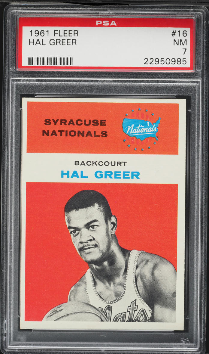 1961 Fleer Basketball Hal Greer ROOKIE #16 PSA 7 NRMT