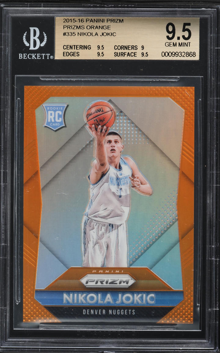 2015 Panini Prizm Orange Nikola Jokic ROOKIE /65 #335 BGS 9.5 GEM MINT