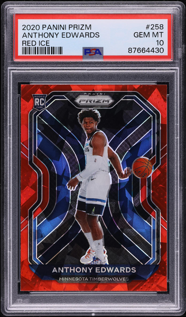 2020 Panini Prizm Red Ice Anthony Edwards ROOKIE #258 PSA 10 GEM MINT