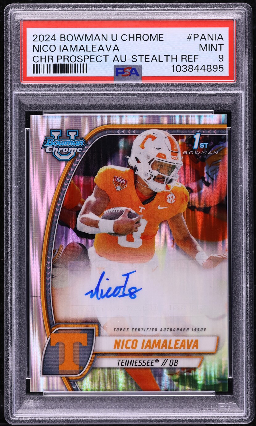 2024 Bowman Chrome University Stealth Nico Iamaleava ROOKIE AUTO #PANIA PSA 9