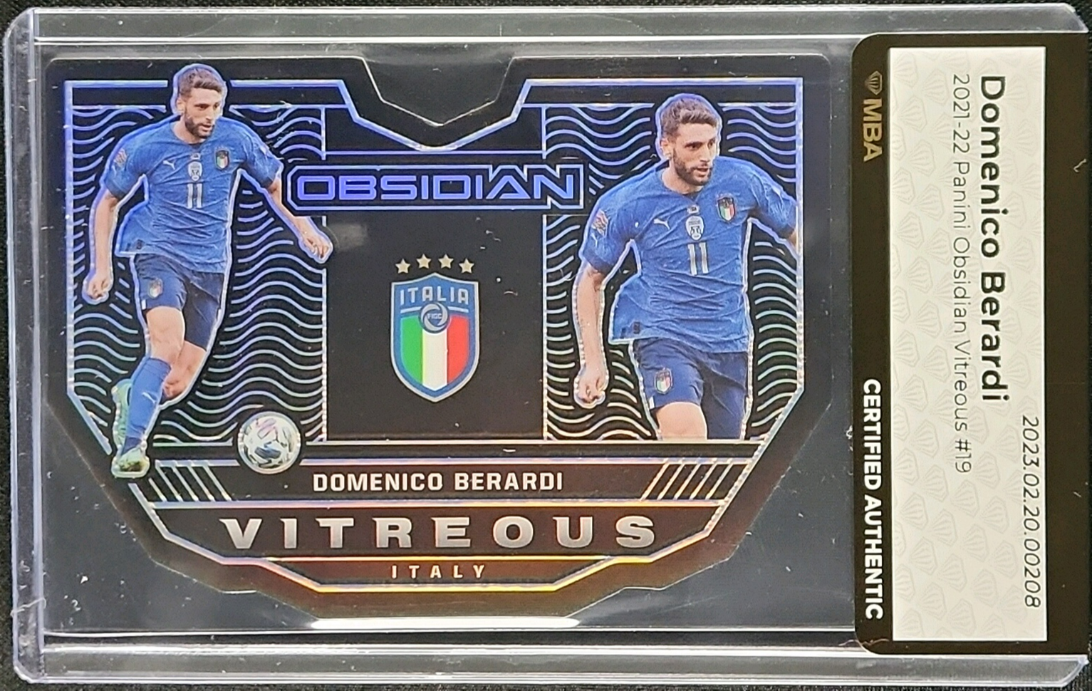 2021 Panini Obsidian Vitreous Domenico Berardi /99 #19 MBA AUTH