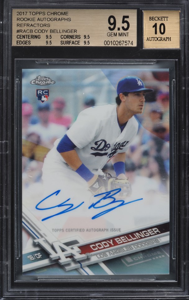 2017 Topps Chrome Refractor Cody Bellinger ROOKIE AUTO /499 BGS 9.5 GEM MINT