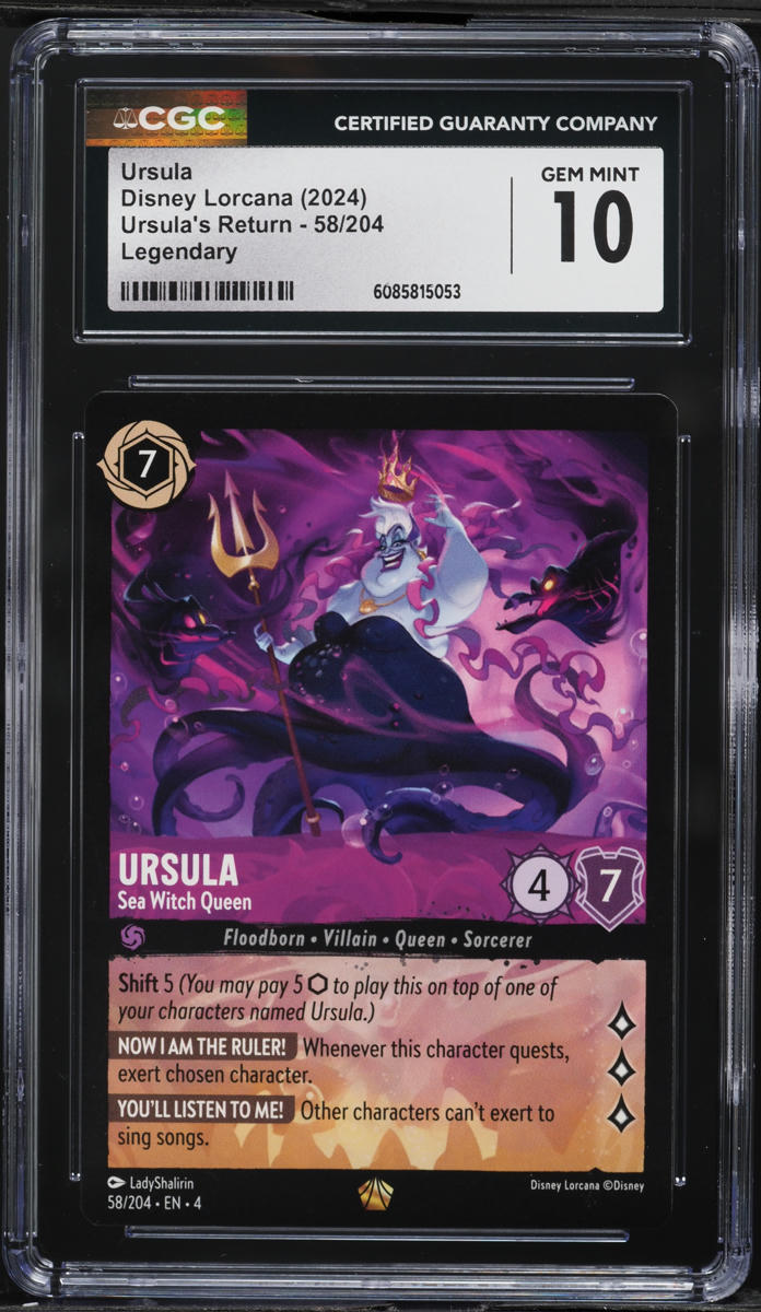 2024 Disney Lorcana 's Ursula's Return Legendary Ursula #58 CGC 10 GEM MINT