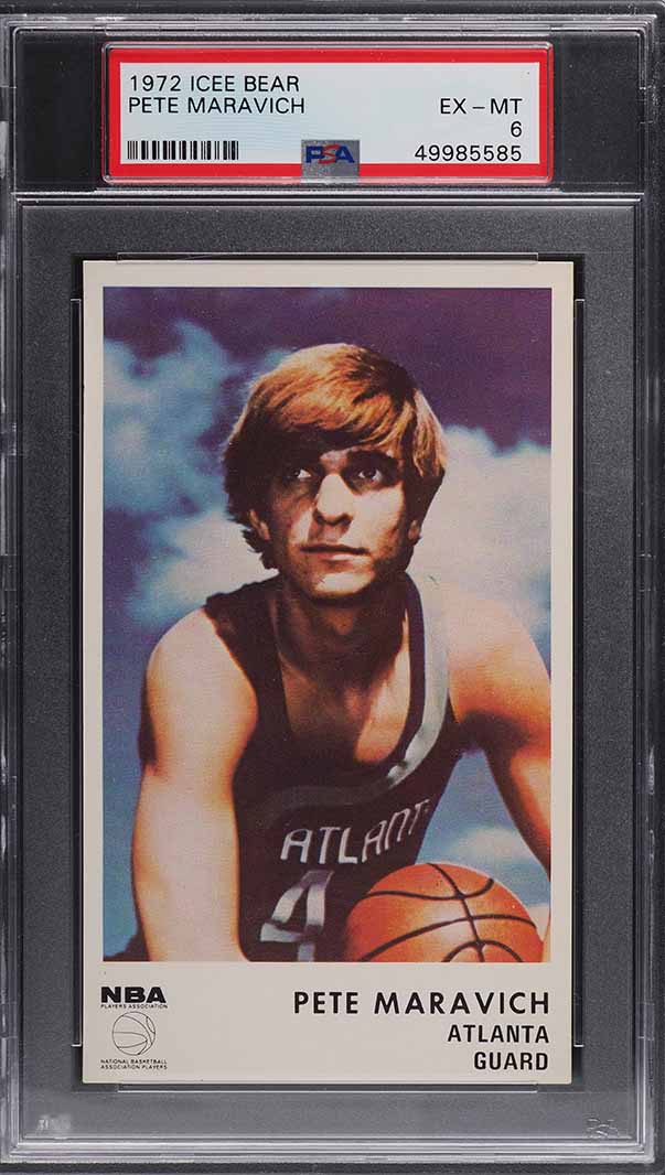 1972 Icee Bear Basketball Pete Maravich PSA 6 EXMT