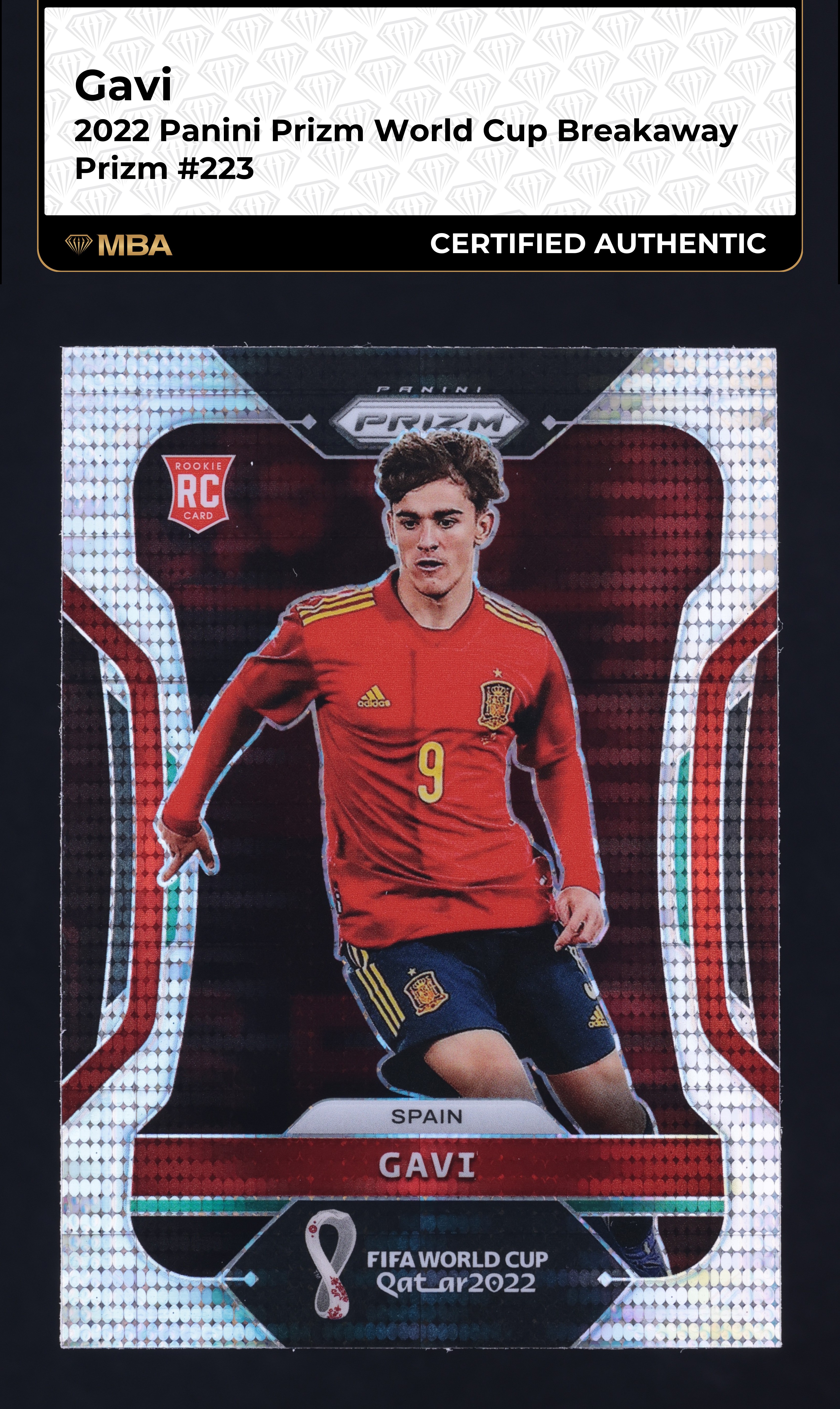 2022 Panini Prizm World Cup Breakaway Gavi ROOKIE #223 MBA AUTH