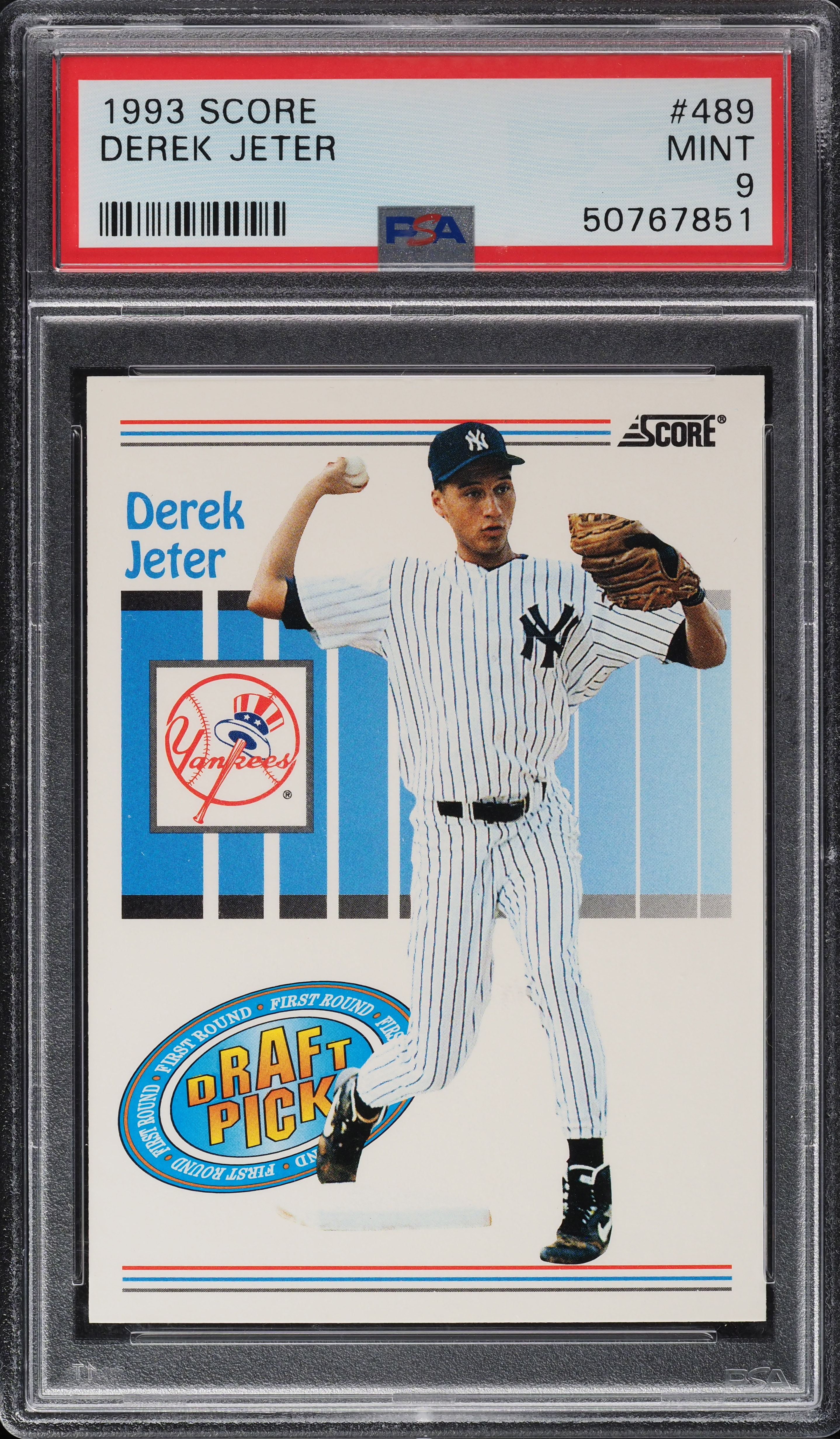 1993 Score Derek Jeter ROOKIE #489 PSA 9 MINT
