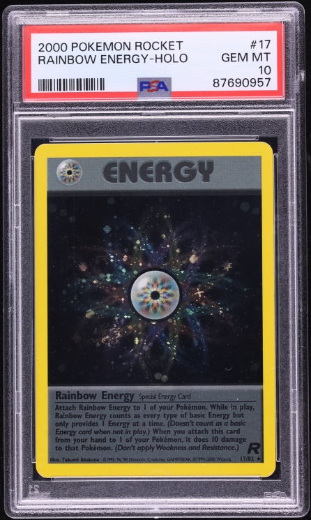 2000 Pokemon Team Rocket Holo Rainbow Energy #17 PSA 10 GEM MINT