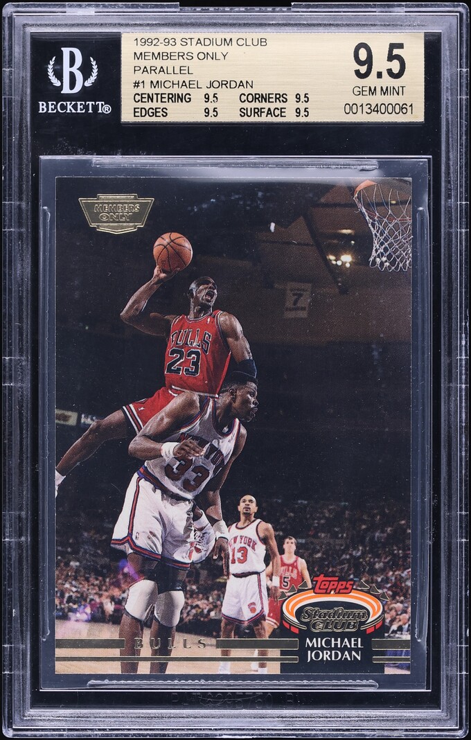 1992 Stadium Club Members Only Michael Jordan #1 BGS 9.5 GEM MINT