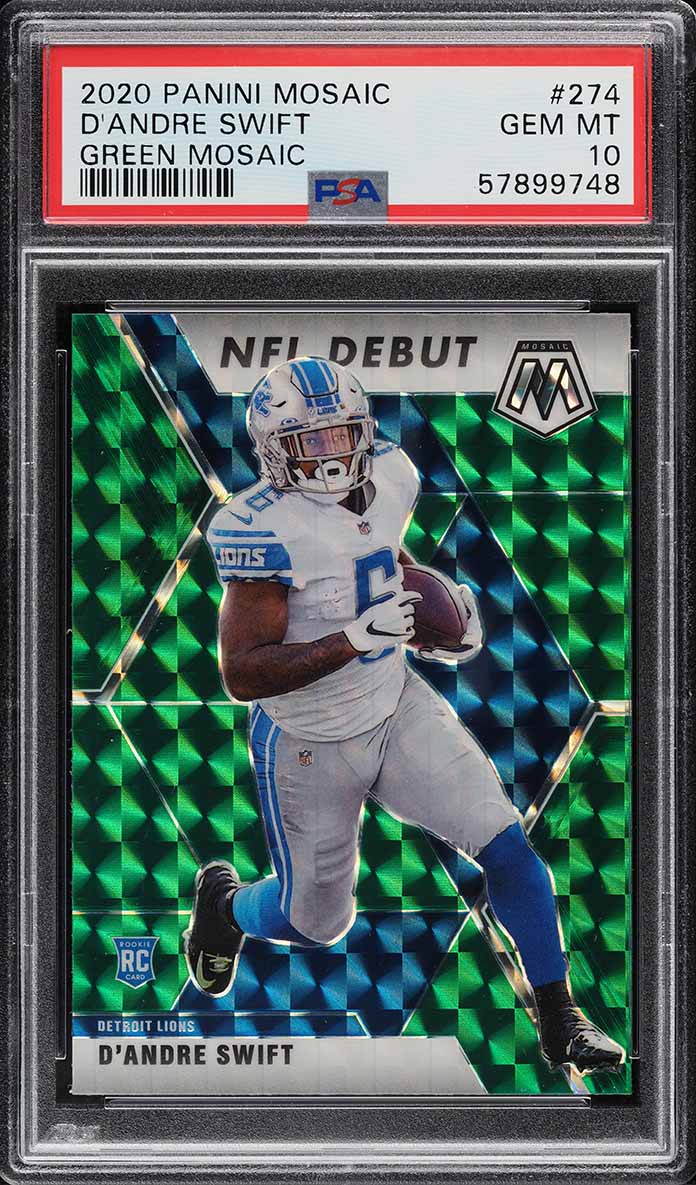 2020 Panini Mosaic Green D'Andre Swift ROOKIE #274 PSA 10 GEM MINT