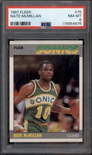 1987-88 Fleer #75 Nate McMillan RC PSA 8
