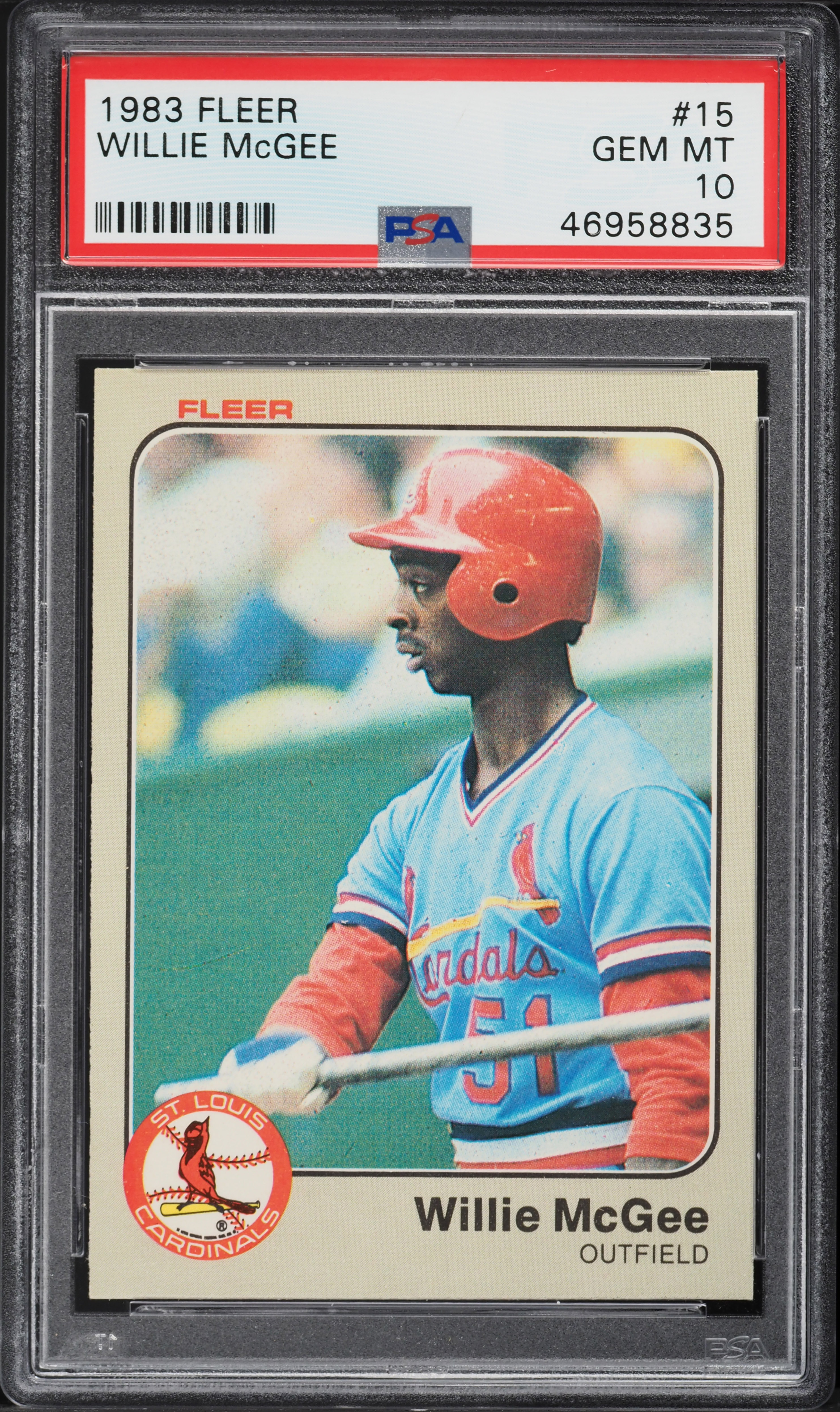 1983 Fleer Willie McGee ROOKIE #15 PSA 10 GEM MINT