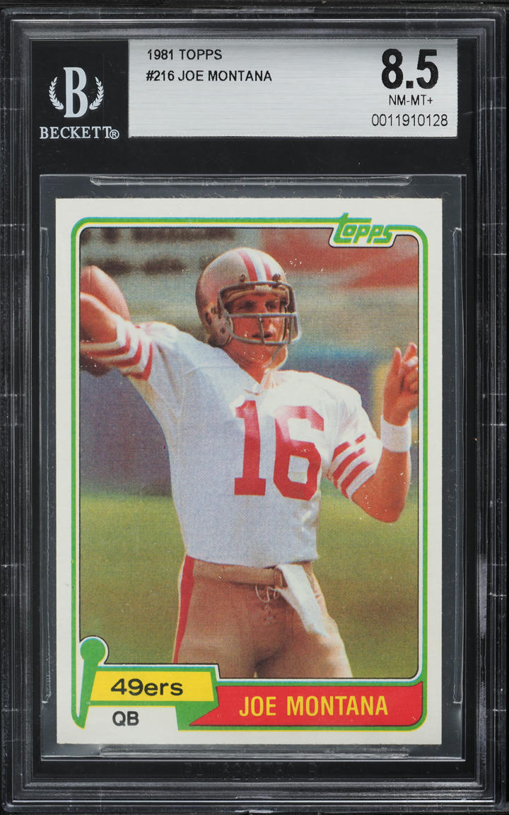 1981 Topps Football Joe Montana ROOKIE #216 BGS 8.5 NM-MT+