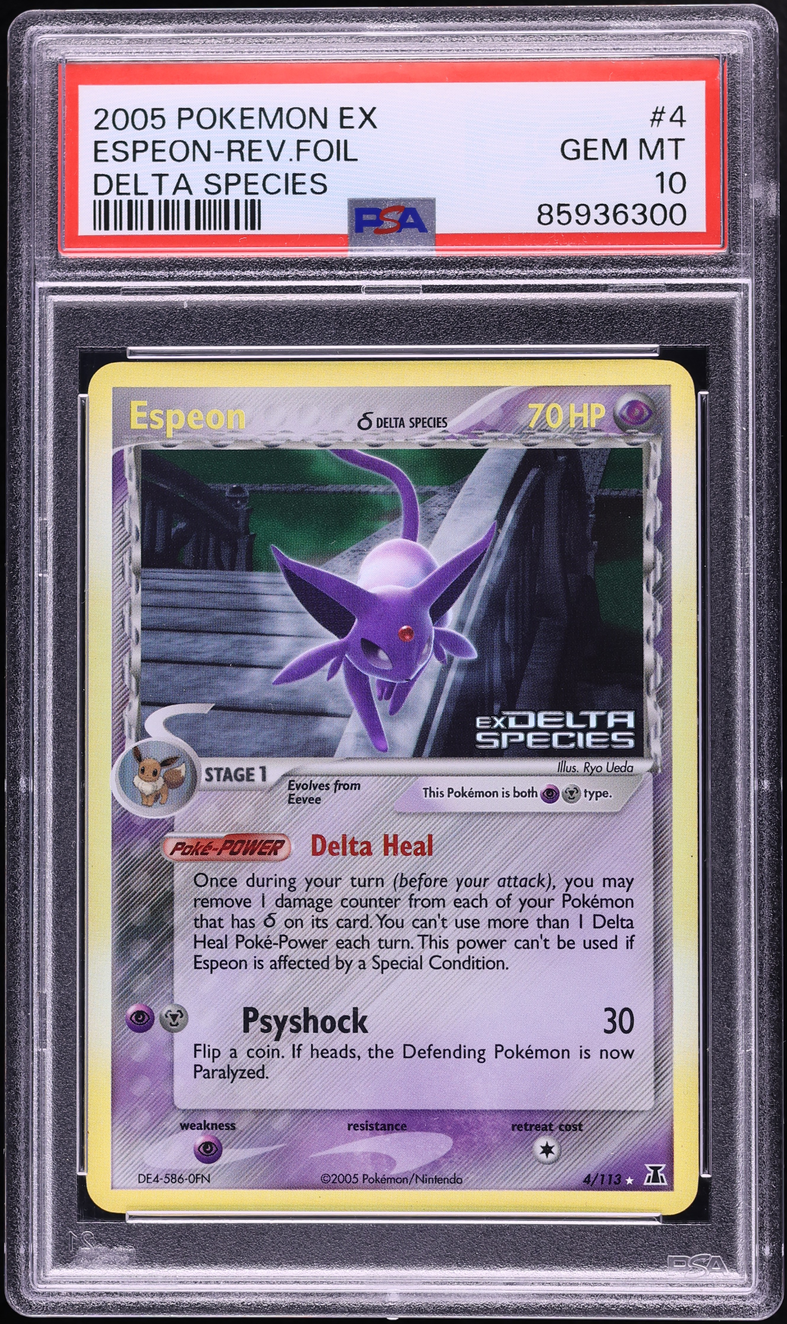2005 Pokemon EX Delta Species Reverse Holo Espeon #4 PSA 10 GEM MINT