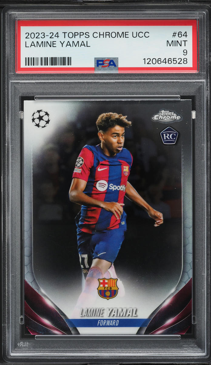 2023 Topps Chrome UEFA Club Competitions Lamine Yamal ROOKIE #64 PSA 9 MINT