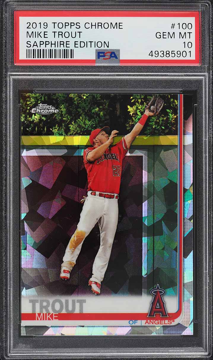 2019 Topps Chrome Sapphire Edition Mike Trout #100 PSA 10 GEM MINT